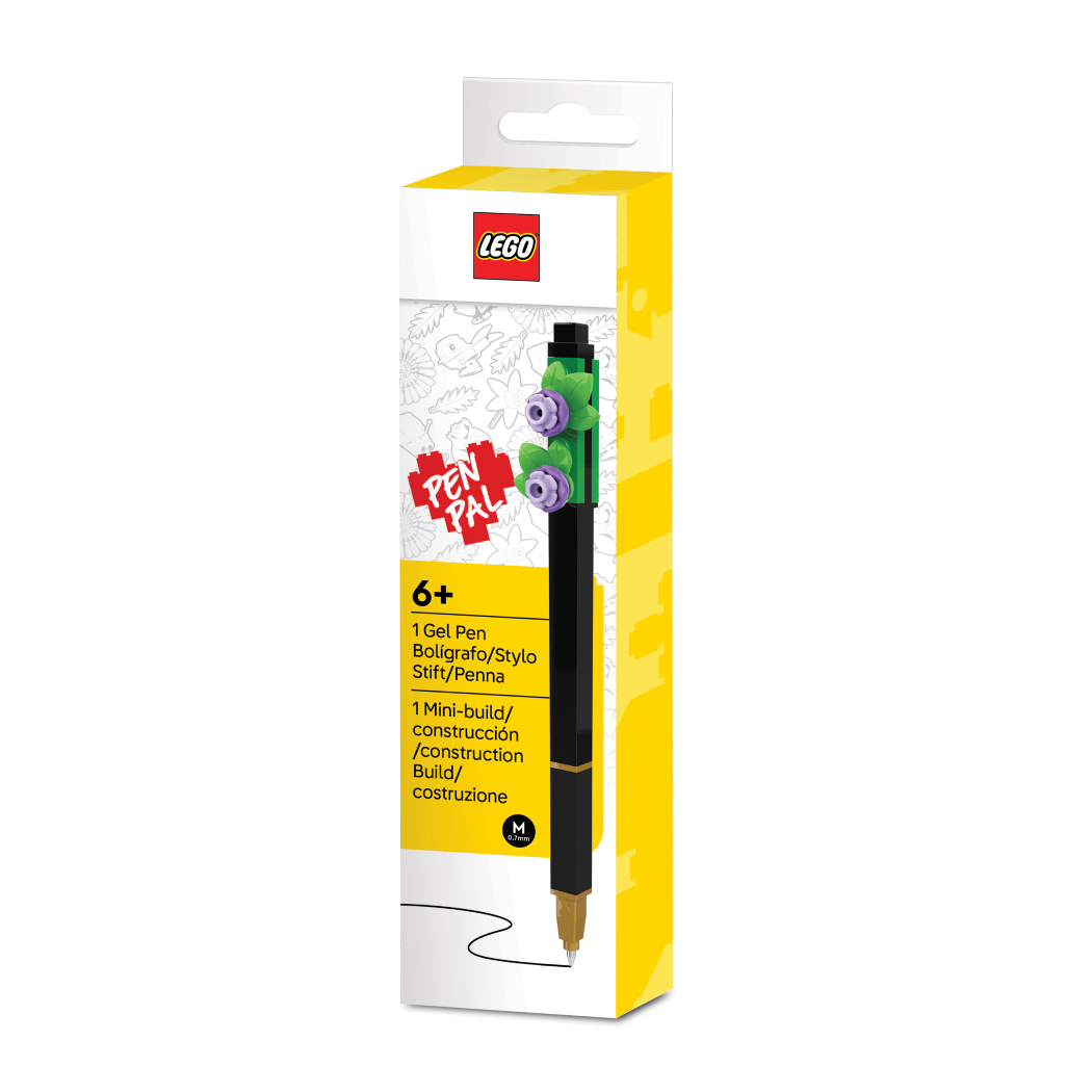 Kwiat Lawendy Botanicals Pen Pal - Długopis Żelowy LEGO® - Szczyt z Klockiem
