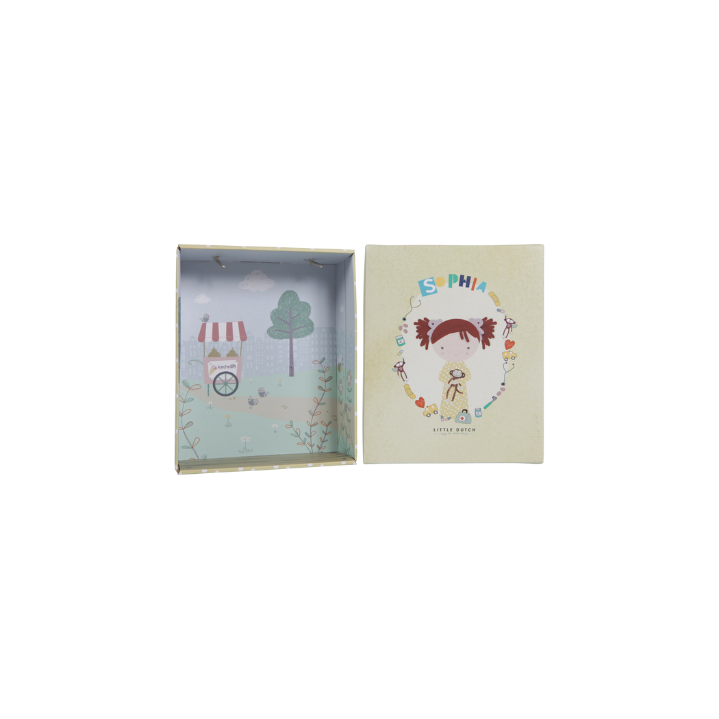 Sophie z Małpką - Miękka Pluszowa Lalka Przytulanka 35 cm - Magnetyczne Dłonie - Little Dutch