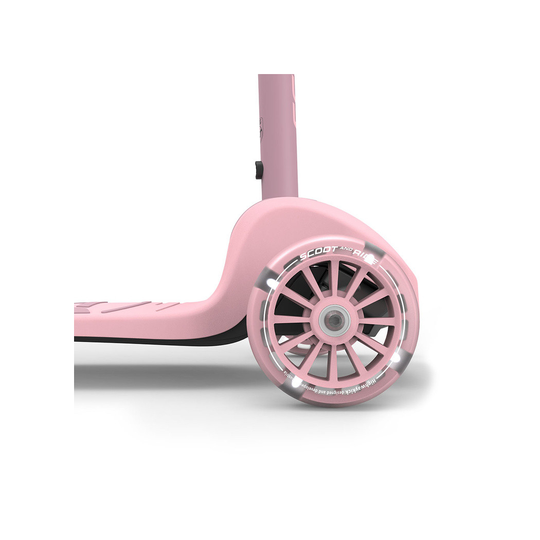 Rose 3S LED - Highwaykick3 - Regulowana Hulajnoga 3-7 lat - Świecące Skrętne Kółka - Scootandride