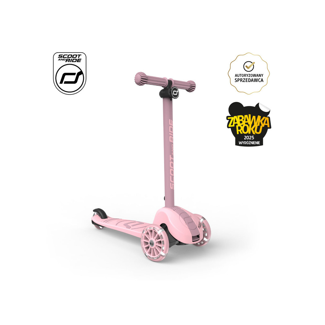 Rose 3S LED - Highwaykick3 - Regulowana Hulajnoga 3-7 lat - Świecące Skrętne Kółka - Scootandride