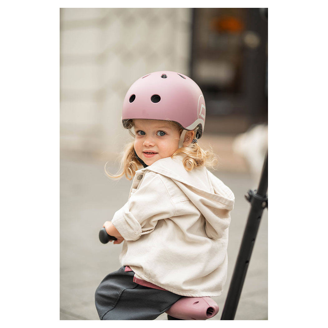 Wildberry XXS-S - Ultralekki Regulowany Kask Dla Dzieci 1-5 lat (45-51 cm) - Tylna Lampka LED - Scootandride