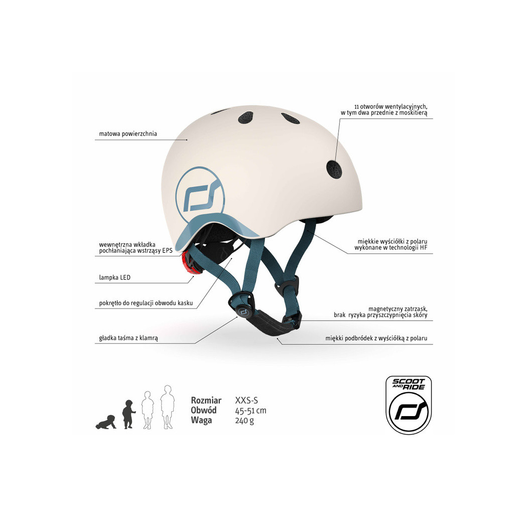 Ash - Kask Scootandride XXS-S dla dzieci 1-5 lat - Scoot&Ride