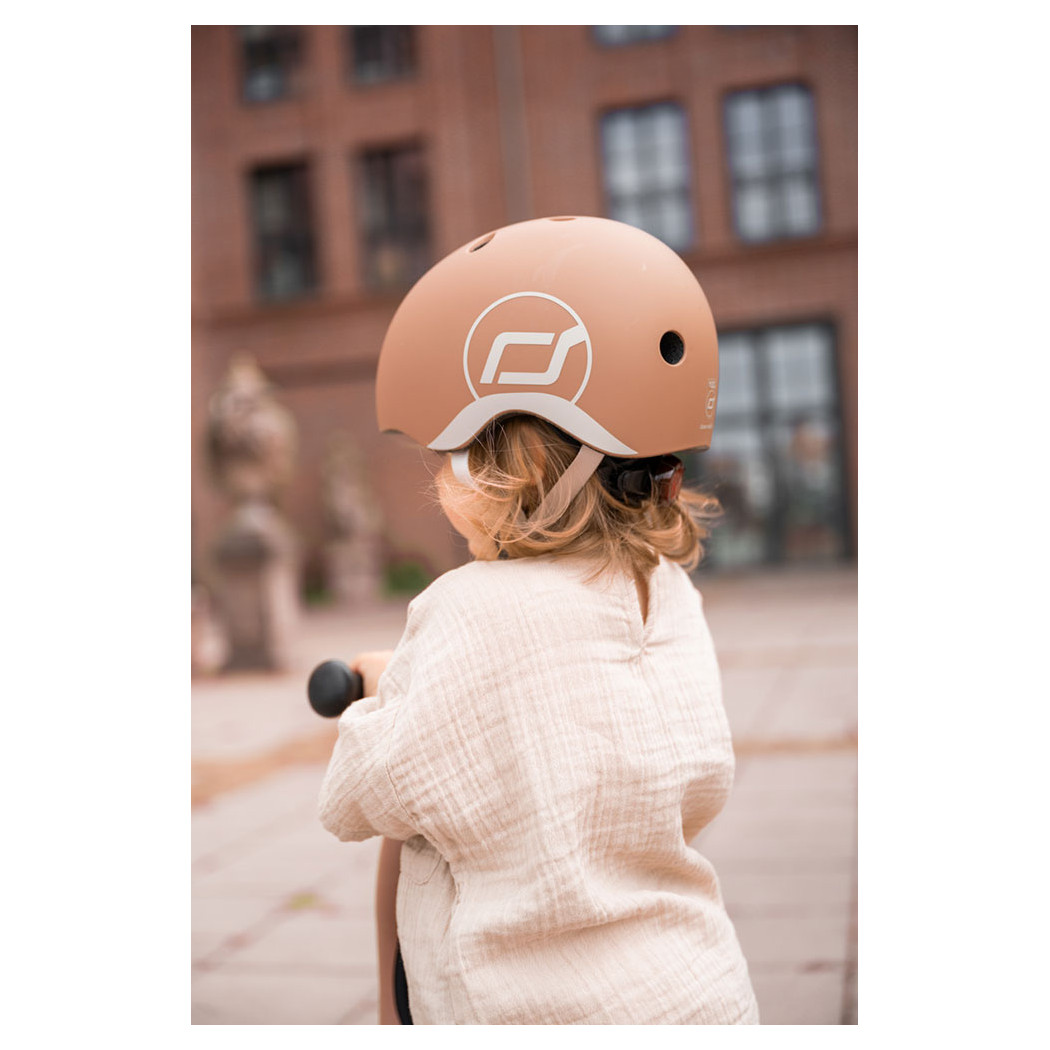 Mocha XXS-S - Ultralekki Regulowany Kask Dla Dzieci 1-5 lat (45-51 cm) - Tylna Lampka LED - Scootandride