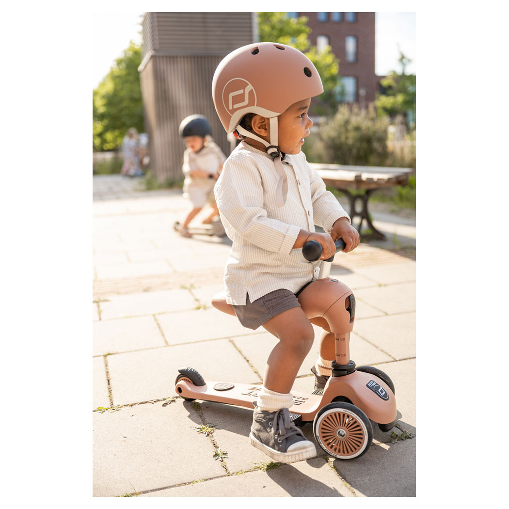 Mocha XXS-S - Ultralekki Regulowany Kask Dla Dzieci 1-5 lat (45-51 cm) - Tylna Lampka LED - Scootandride