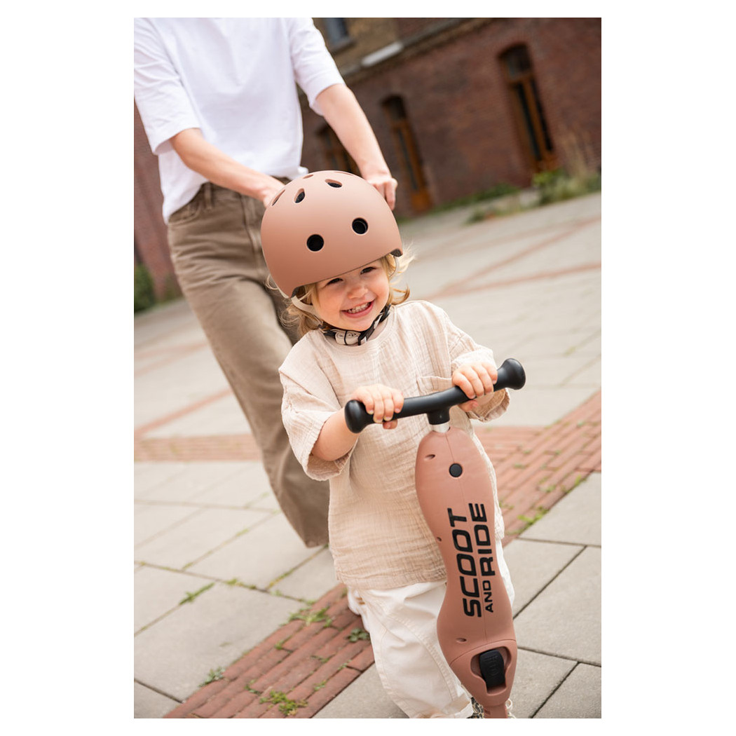 Mocha XXS-S - Ultralekki Regulowany Kask Dla Dzieci 1-5 lat (45-51 cm) - Tylna Lampka LED - Scootandride