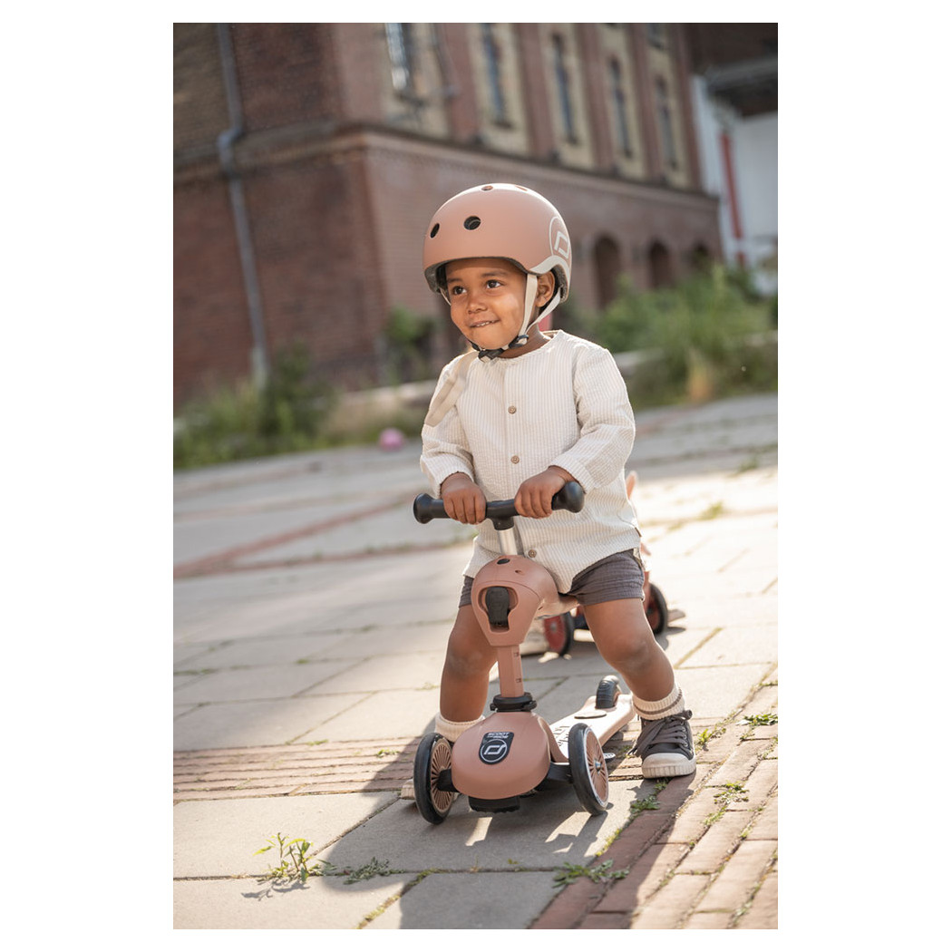 Mocha XXS-S - Ultralekki Regulowany Kask Dla Dzieci 1-5 lat (45-51 cm) - Tylna Lampka LED - Scootandride