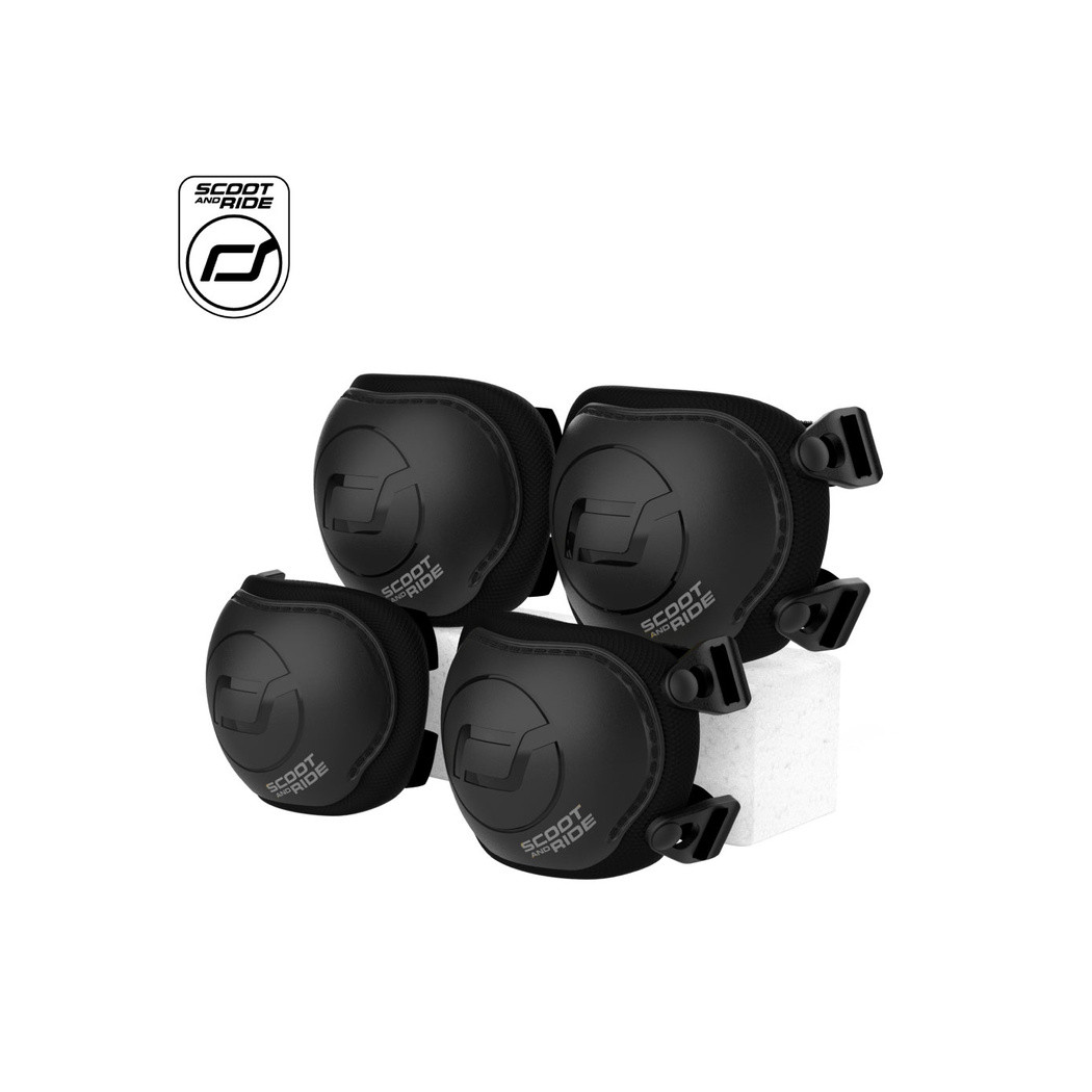 Black S - Nakolanniki i Nałokietniki - Czarne - Ochraniacze dla Dzieci - Scootandride