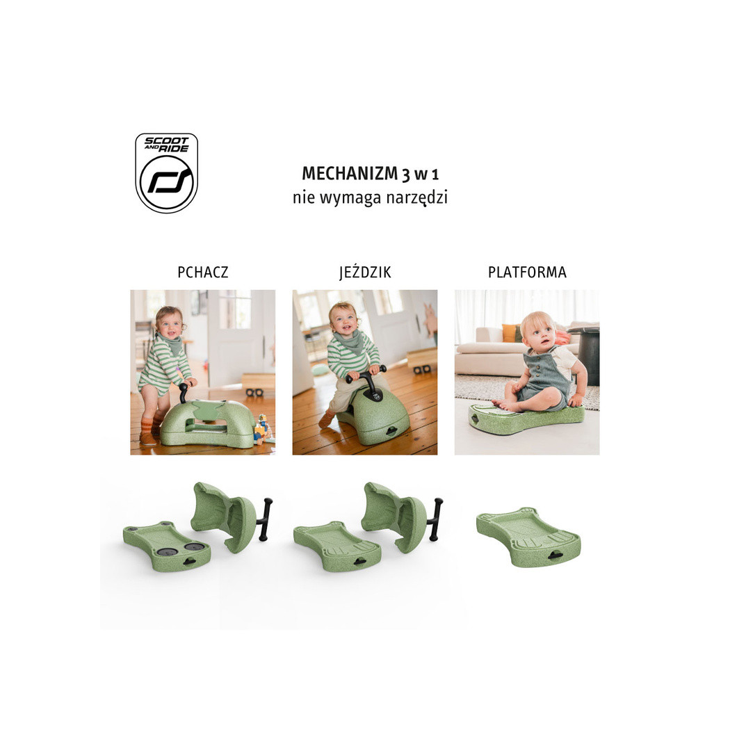 Olive My First - Pchacz Jeździk i Deska na Kółkach - 3w1 - 6m+ - Scootandride