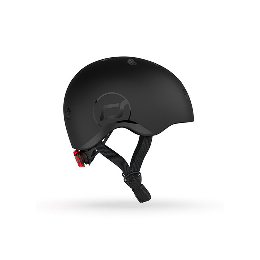 Black S-M - Ultralekki Regulowany Kask Dla Dzieci 3+ lat (51-55 cm) - Tylna Lampka LED - Scootandride