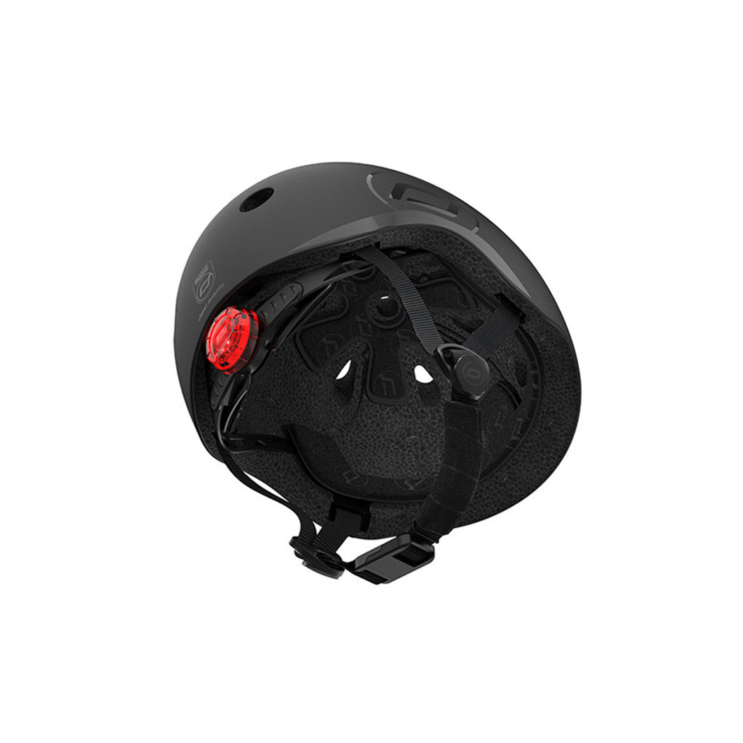 Black S-M - Ultralekki Regulowany Kask Dla Dzieci 3+ lat (51-55 cm) - Tylna Lampka LED - Scootandride