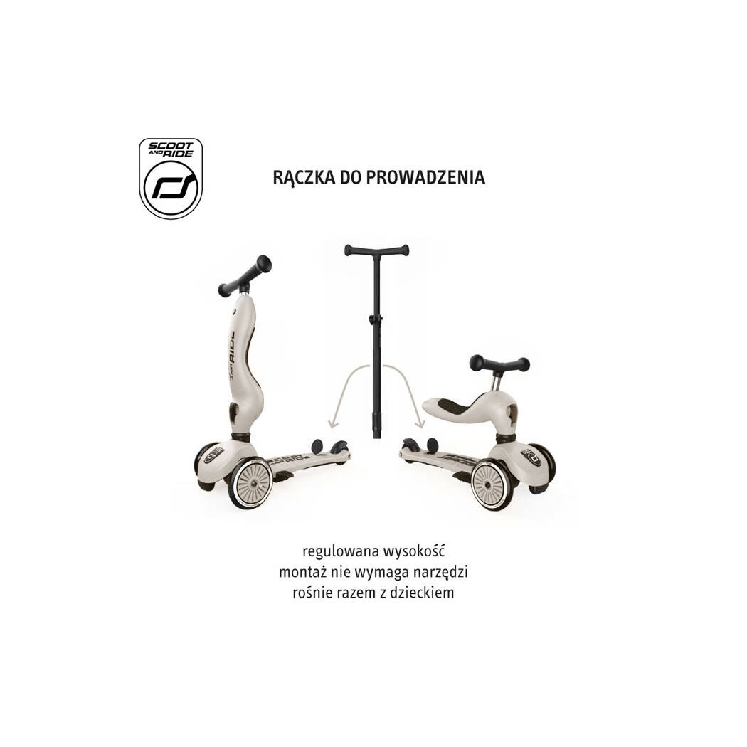 Ash Push & Go - Highwaykick1 2w1 - Jeździk i hulajnoga z Rączką do Prowadzenia 1-5 lat - Scootandride