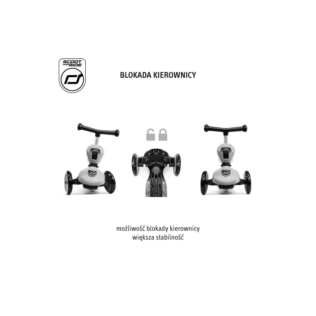 Wildberry Push & Go - Highwaykick1 2w1 - Jeździk i hulajnoga z Rączką do Prowadzenia 1-5 lat - Scootandride