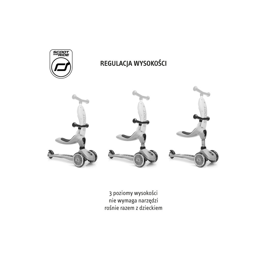 Wildberry Push & Go - Highwaykick1 2w1 - Jeździk i hulajnoga z Rączką do Prowadzenia 1-5 lat - Scootandride