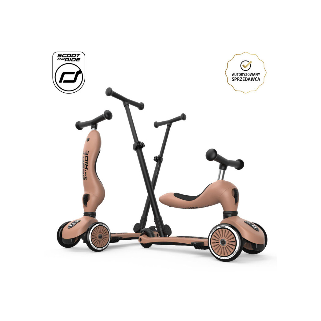 Mocha Push & Go - Highwaykick1 2w1 - Jeździk i hulajnoga z Rączką do Prowadzenia 1-5 lat - Scootandride