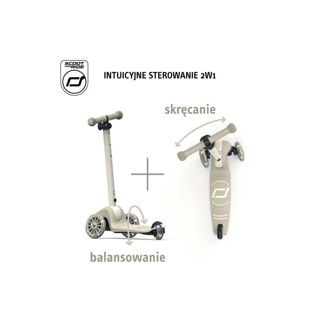 Ash 3S LED - Highwaykick3 - Regulowana Hulajnoga 3-7 lat - Świecące Skrętne Kółka - Scootandride