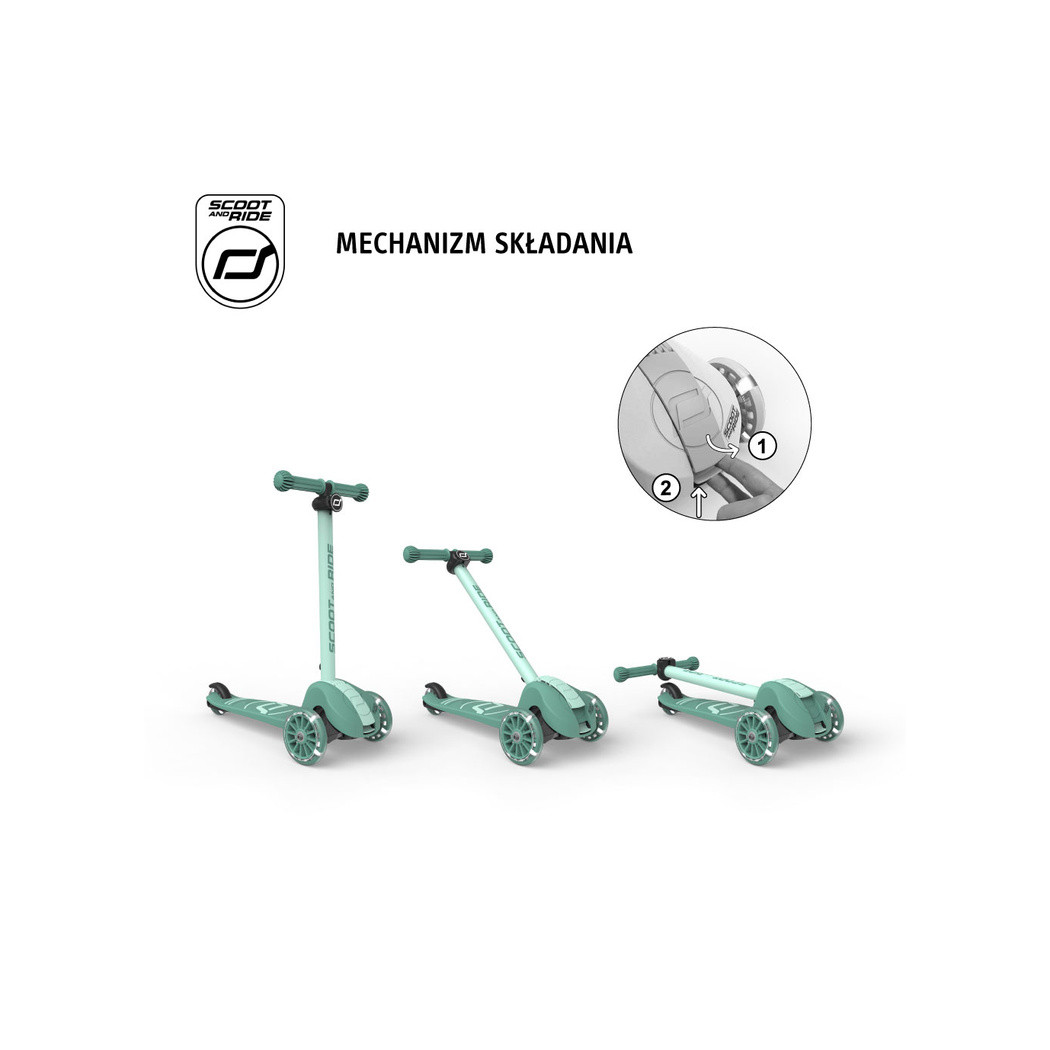 Forest 3S LED - Highwaykick3 - Regulowana Hulajnoga 3-7 lat - Świecące Skrętne Kółka - Scootandride