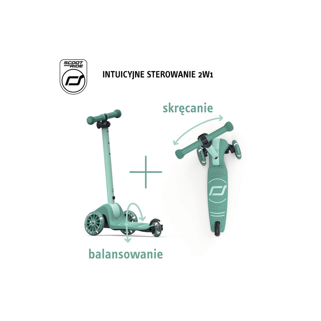 Forest 3S LED - Highwaykick3 - Regulowana Hulajnoga 3-7 lat - Świecące Skrętne Kółka - Scootandride