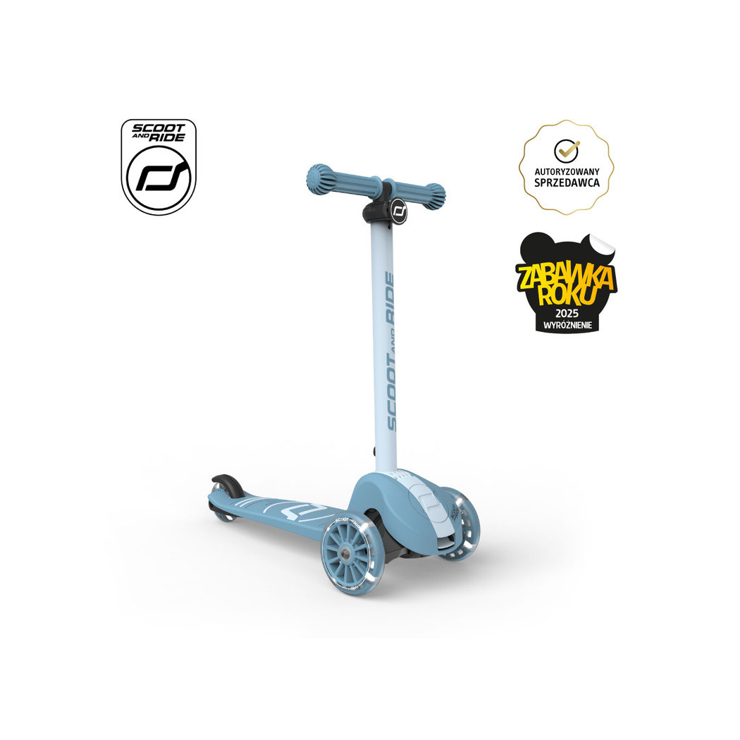 Steel 3S LED - Highwaykick3 - Regulowana Hulajnoga 3-7 lat - Świecące Skrętne Kółka - Scootandride