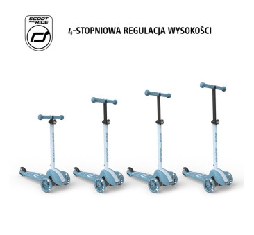 Steel 3S LED - Highwaykick3 - Regulowana Hulajnoga 3-7 lat - Świecące Skrętne Kółka - Scootandride