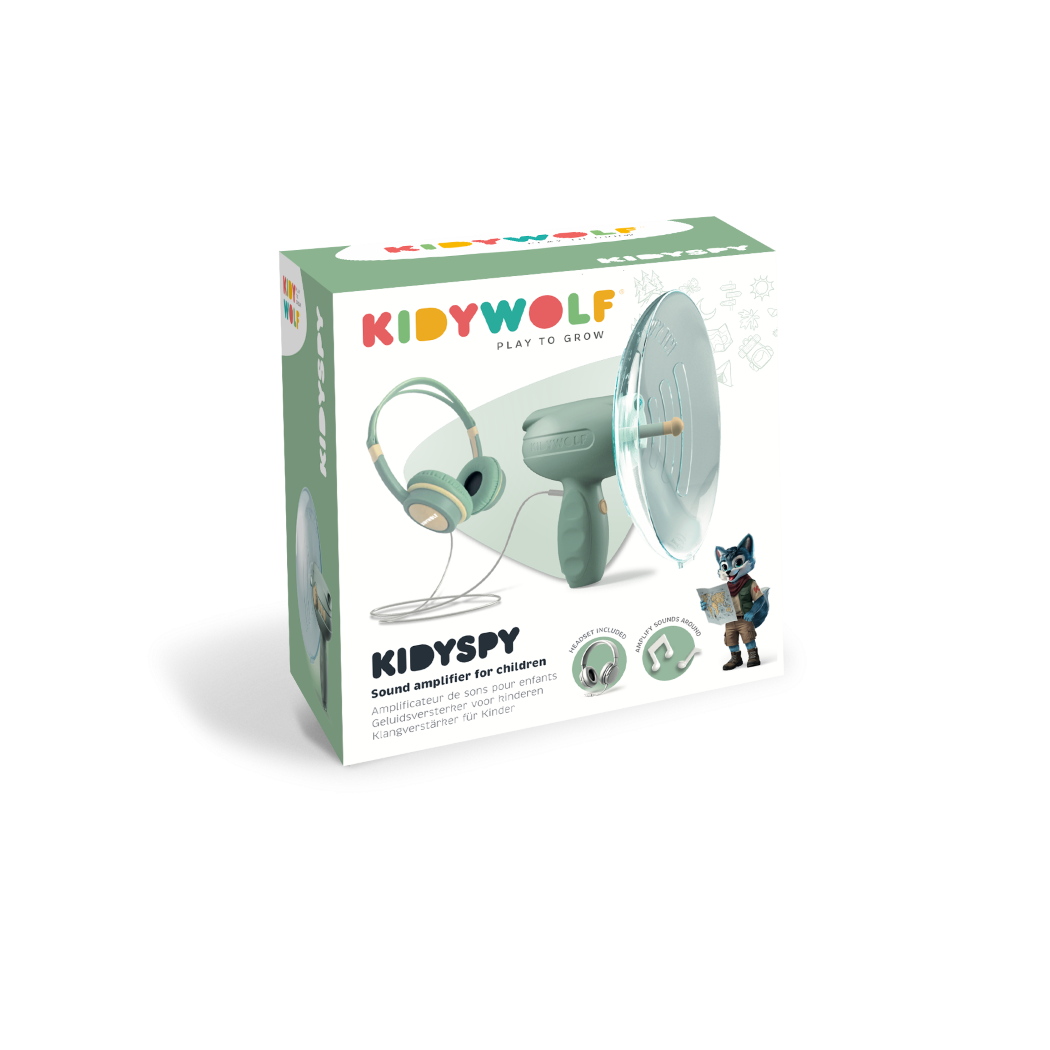 KIDYSPY - Wzmacniacz Dźwięku - Mikrofon Kierunkowy ze Słuchawkami - KIDYWOLF