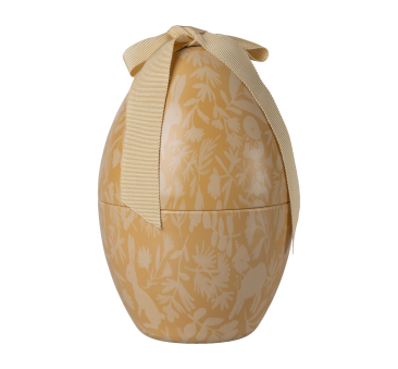 Duża Metalowa Pisanka z Kokardą - 18 cm - Kremowy Żółty - Wielkanocne Jajko Szkatułka na Prezent - Maileg