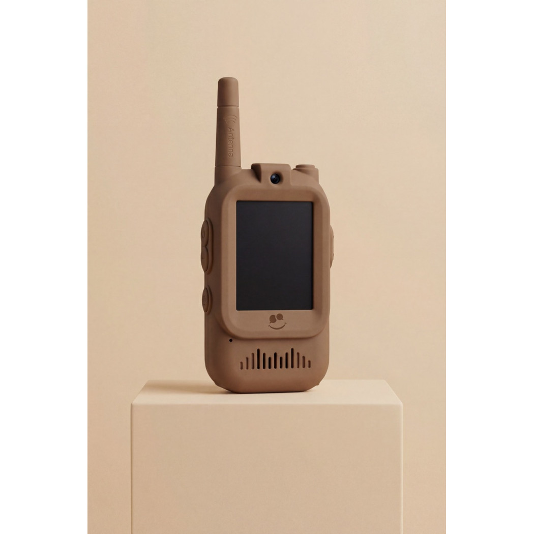 KidTooki Beżowe i Brązowe - Video Walki Talkie - Krótkofalówki Wideo dla Dzieci - Kidinex