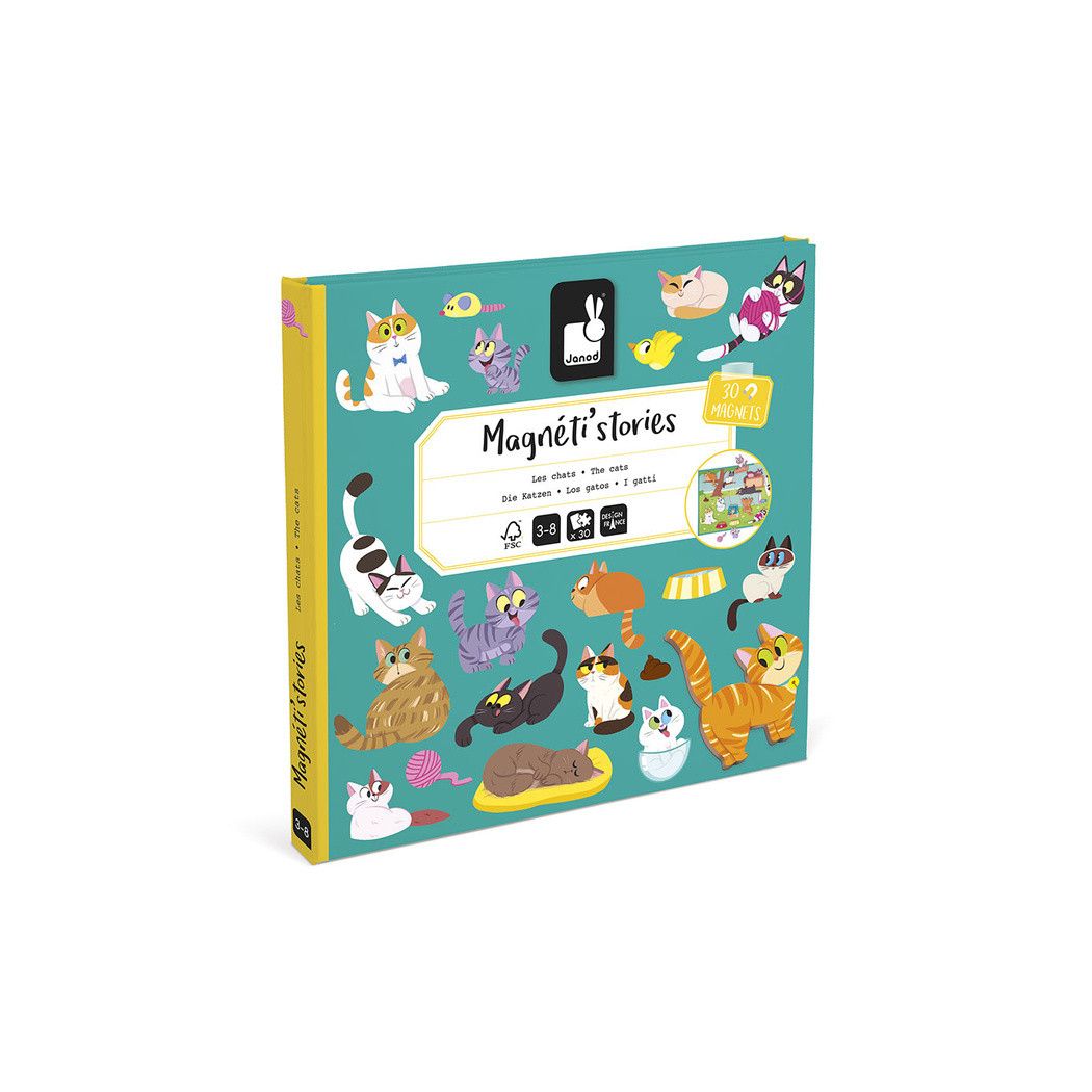Koty - Układanka Magnetyczna - 30 Magnesów - Magneti'stories - Janod