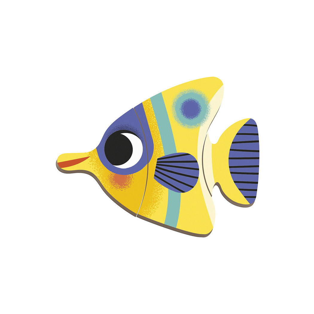 Tropikalne Ryby - Magnetyczna Układanka Akwarium Rybki - 30 Magnesów - Magnetibook - Janod