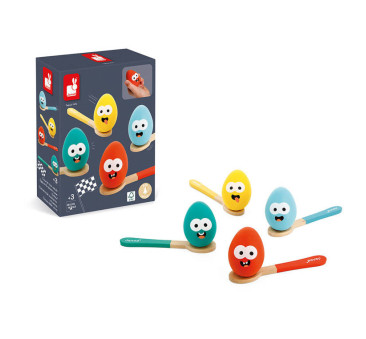 Wyścig z Jajkiem i Łyżką - Gra Zręcznościowa Towarzyska Rodzinna - Janod