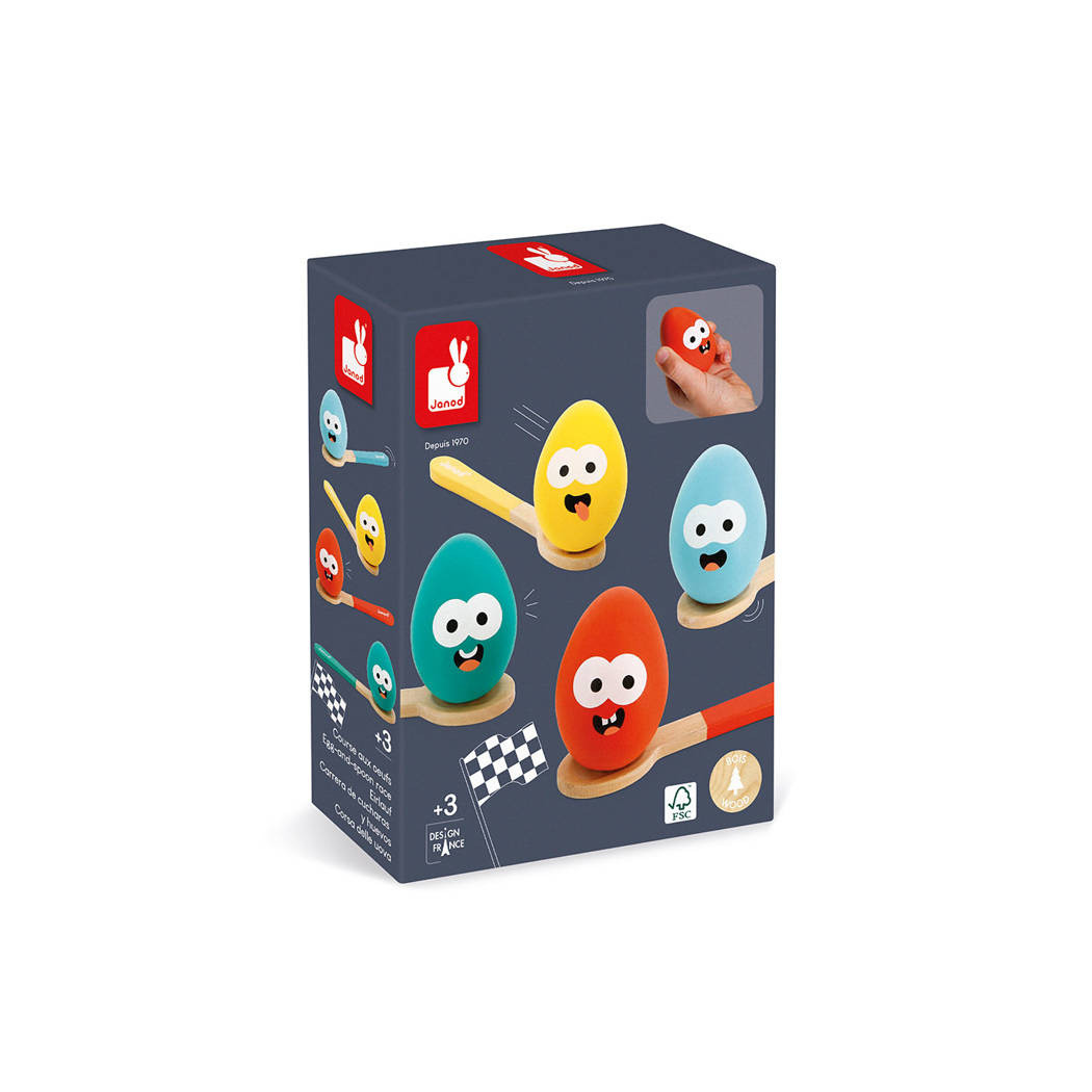 Wyścig z Jajkiem i Łyżką - Gra Zręcznościowa Towarzyska Rodzinna - Janod