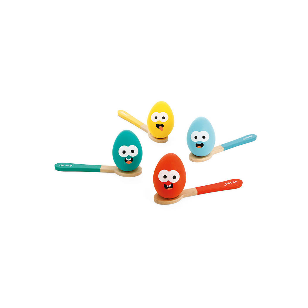 Wyścig z Jajkiem i Łyżką - Gra Zręcznościowa Towarzyska Rodzinna - Janod
