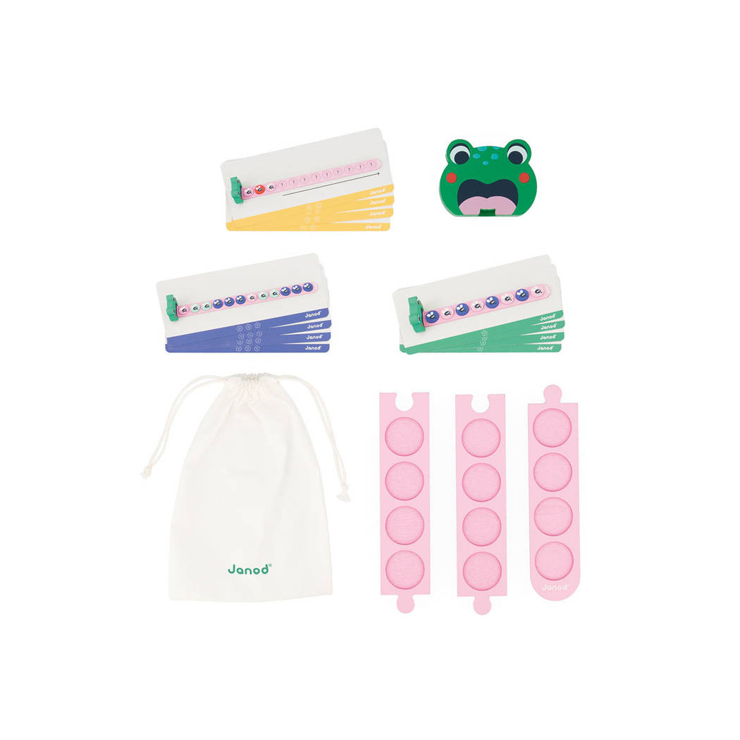 Algorytmy Żaby - Drewniana Układanka Logiczna - Gra Memo Zapamiętywanie - Janod