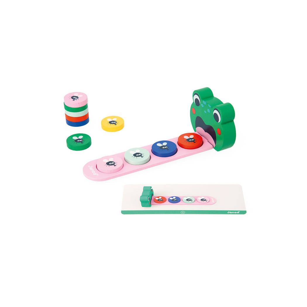 Algorytmy Żaby - Drewniana Układanka Logiczna - Gra Memo Zapamiętywanie - Janod