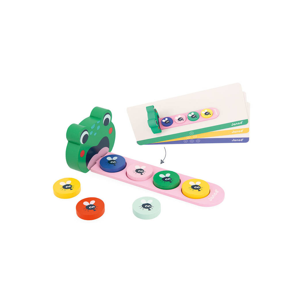 Algorytmy Żaby - Drewniana Układanka Logiczna - Gra Memo Zapamiętywanie - Janod