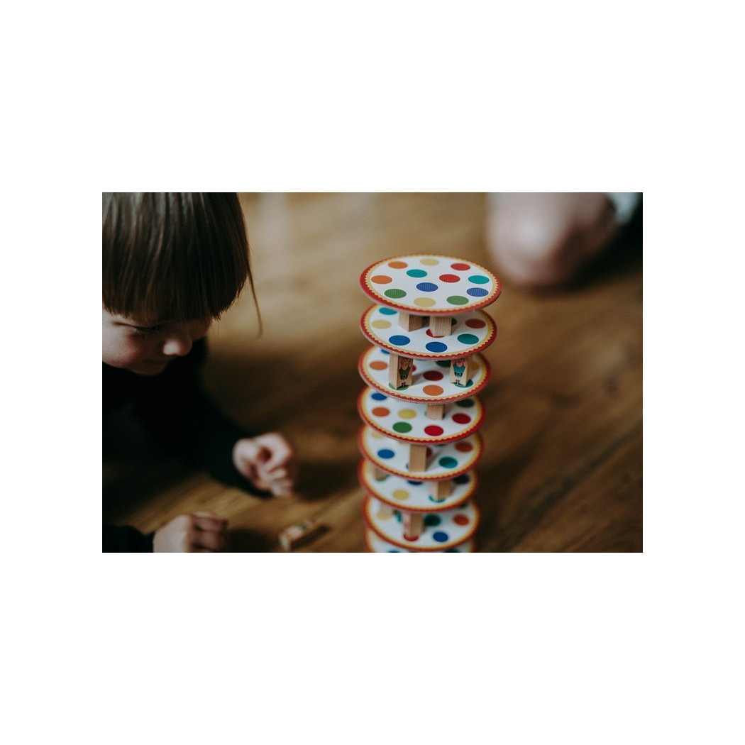 Akrobaci - Zręcznościowa Gra Konstrukcyjna - Układanie Wieży Balansowanie - Towarzyska Gra Rodzinna - Janod