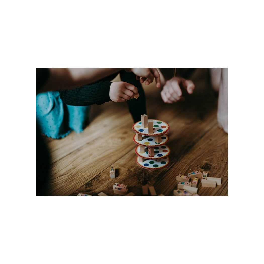 Akrobaci - Zręcznościowa Gra Konstrukcyjna - Układanie Wieży Balansowanie - Towarzyska Gra Rodzinna - Janod