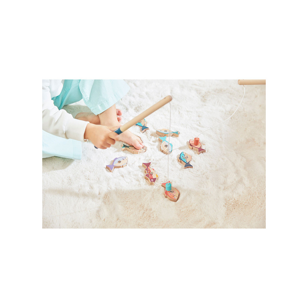 Łowienie Rybek - Gra Zręcznościowa - Magnetyczne Rybki i Wędki - 10 Ryb i 2 Wędki - Janod