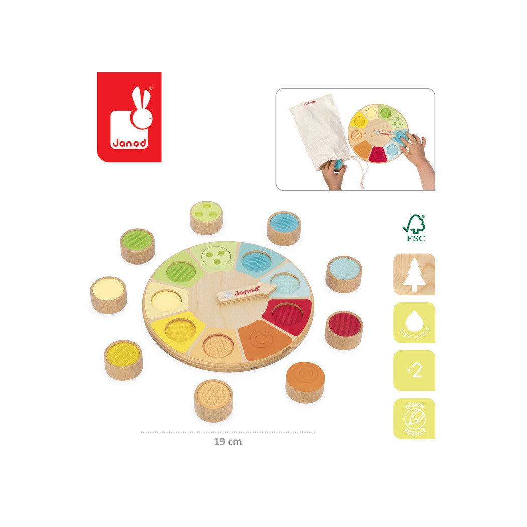 Koło Sensoriel - Sensoryczna Pamięciowa Gra Dotykowa - Dotykowe Memory - Janod