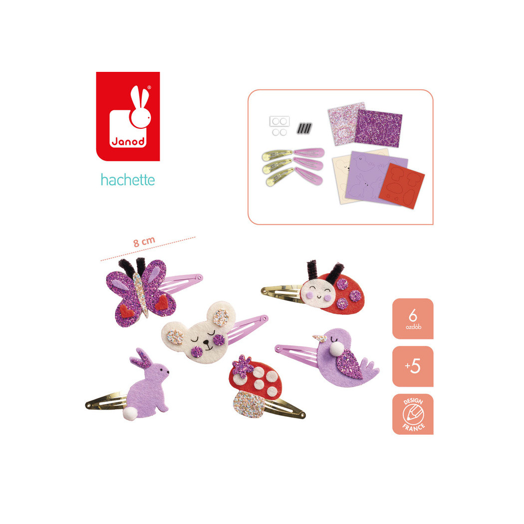 Ogród - Spinki do Włosów - Zestaw do Samodzielnego Ozdobienia Spinek - Zrób to Sam DIY - Janod