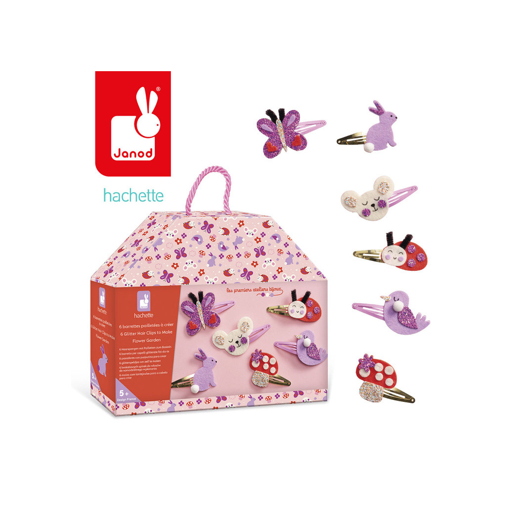 Ogród - Spinki do Włosów - Zestaw do Samodzielnego Ozdobienia Spinek - Zrób to Sam DIY - Janod