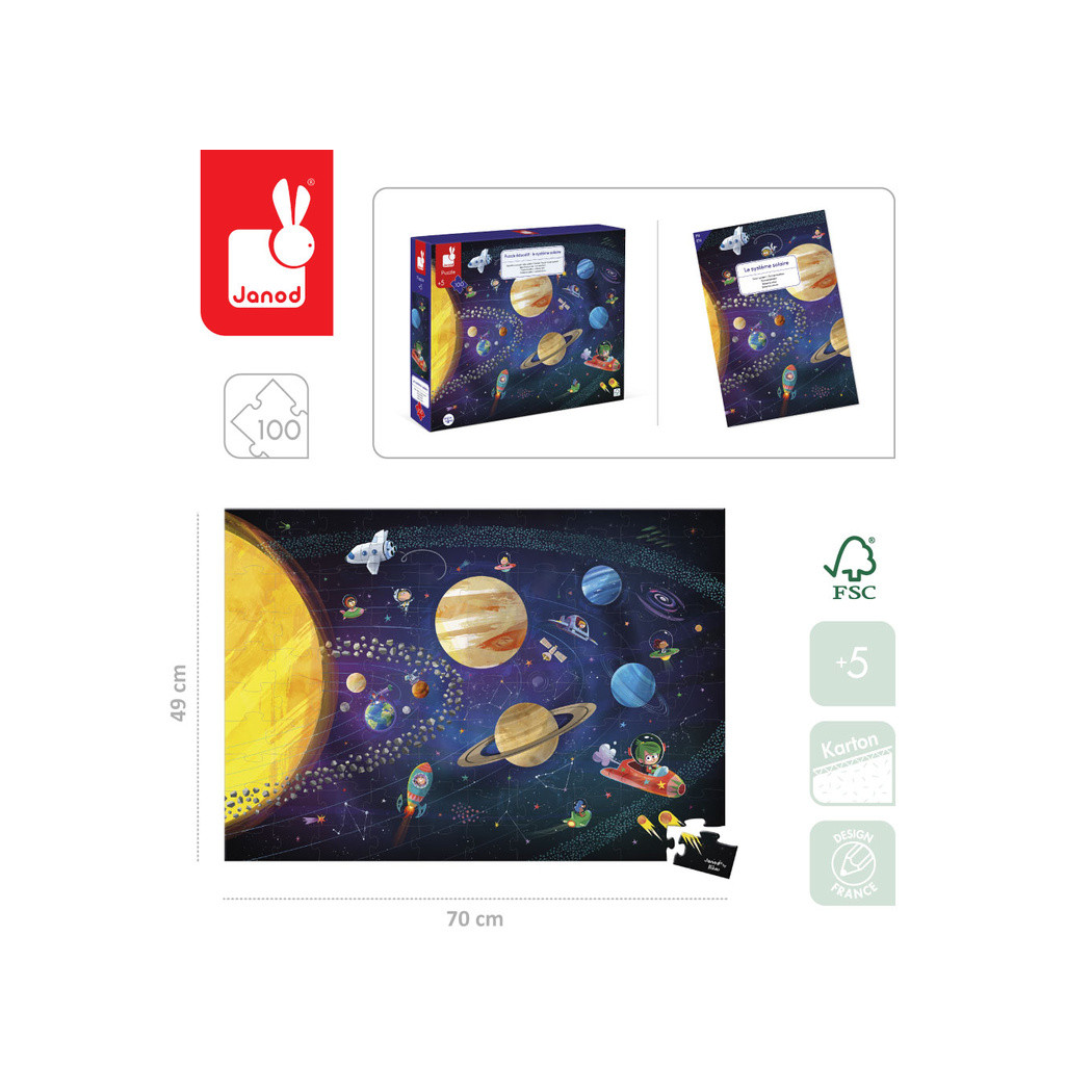 Układ Słoneczny - Puzzle Edukacyjne - 100 elementów 5+ - Janod
