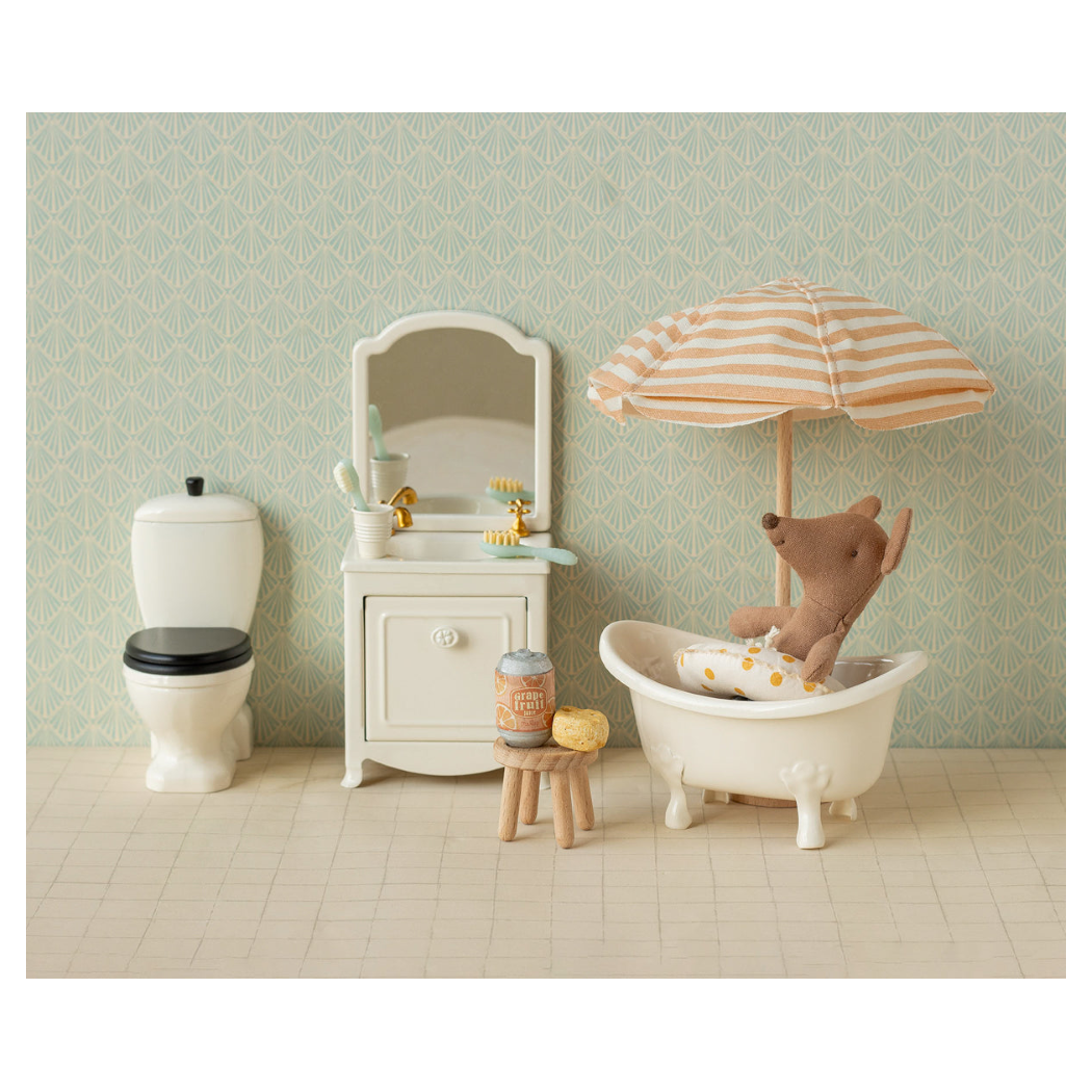 Koralowy Parasol Plażowy dla Myszek - Przeciwsłoneczny - Maileg