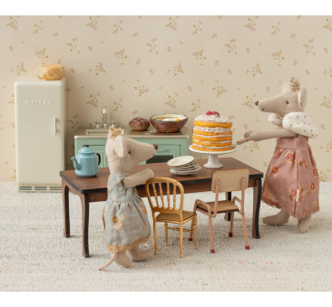 Długi Stół do Jadalni dla Myszek 20 cm - Jadalniany Prostokątny Drewniany - Maileg