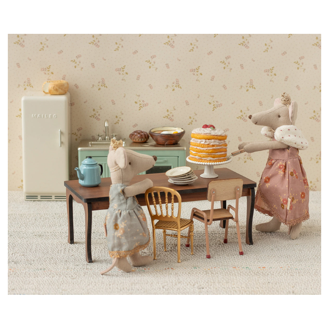 Długi Stół do Jadalni dla Myszek 20 cm - Jadalniany Prostokątny Drewniany - Maileg