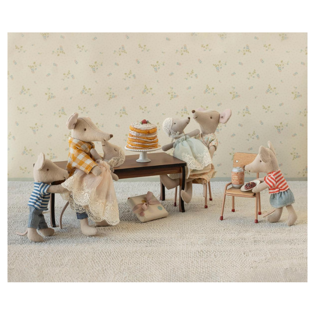 Długi Stół do Jadalni dla Myszek 20 cm - Jadalniany Prostokątny Drewniany - Maileg