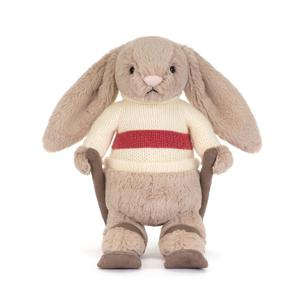 Króliczek na Nartach 20 cm - Pluszowy Królik Narciarz - Maskotka Przytulanka - JellyCat