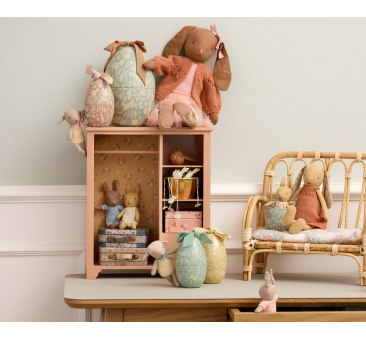 Duża Metalowa Pisanka z Kokardą - 18 cm - Błękit - Wielkanocne Jajko Szkatułka na Prezent - Maileg