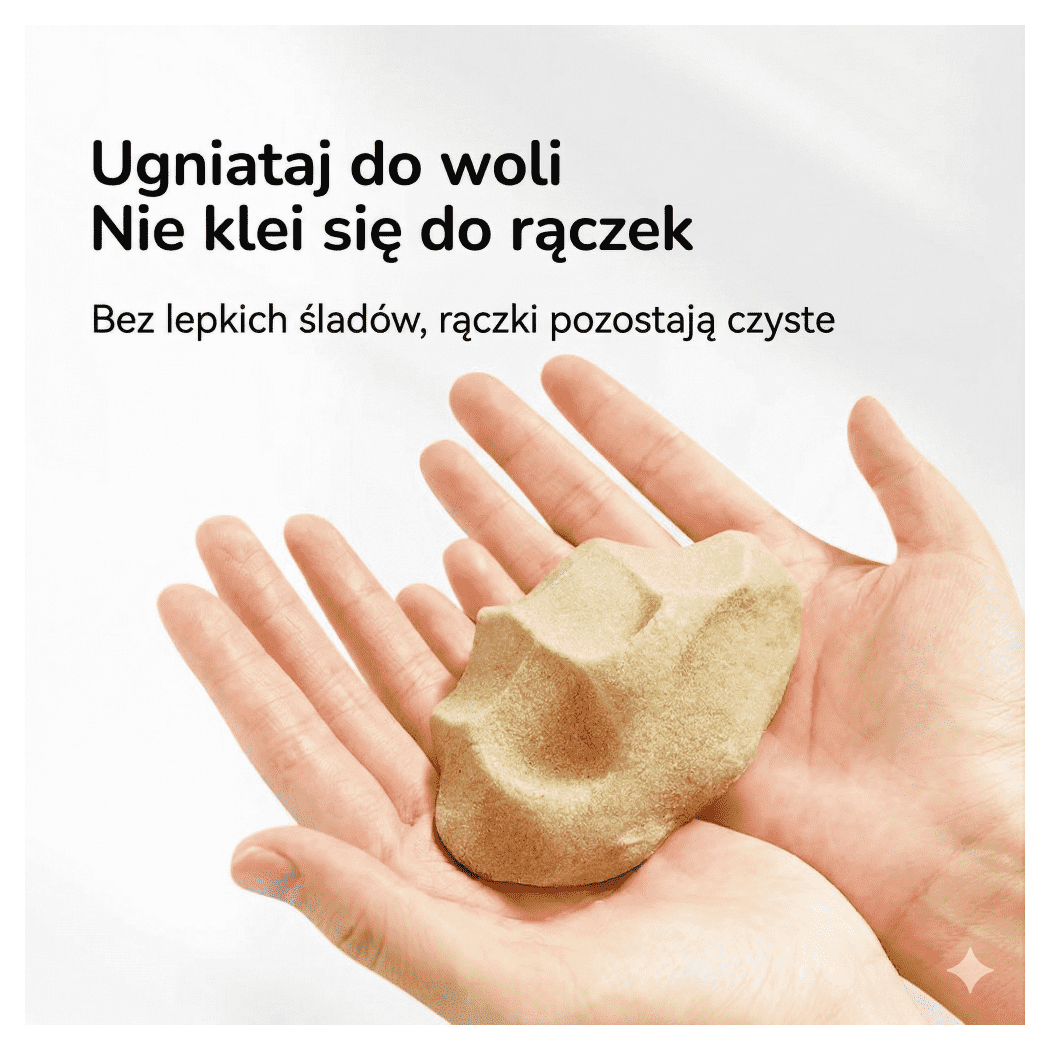 Magiczny Piasek - 1 kg Masy - 10 Zabawek - Pojemnik z Pokrywką - Mideer