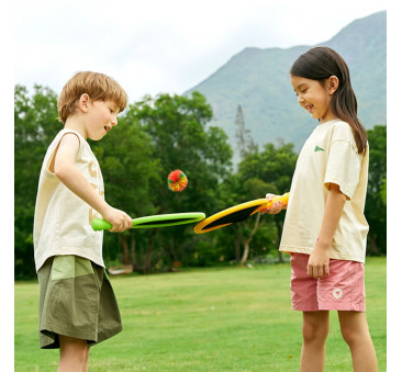 Rakietki dla Dzieci - Paletki Ogrodowe Siateczkowe - Dwie Piłki - Mideer