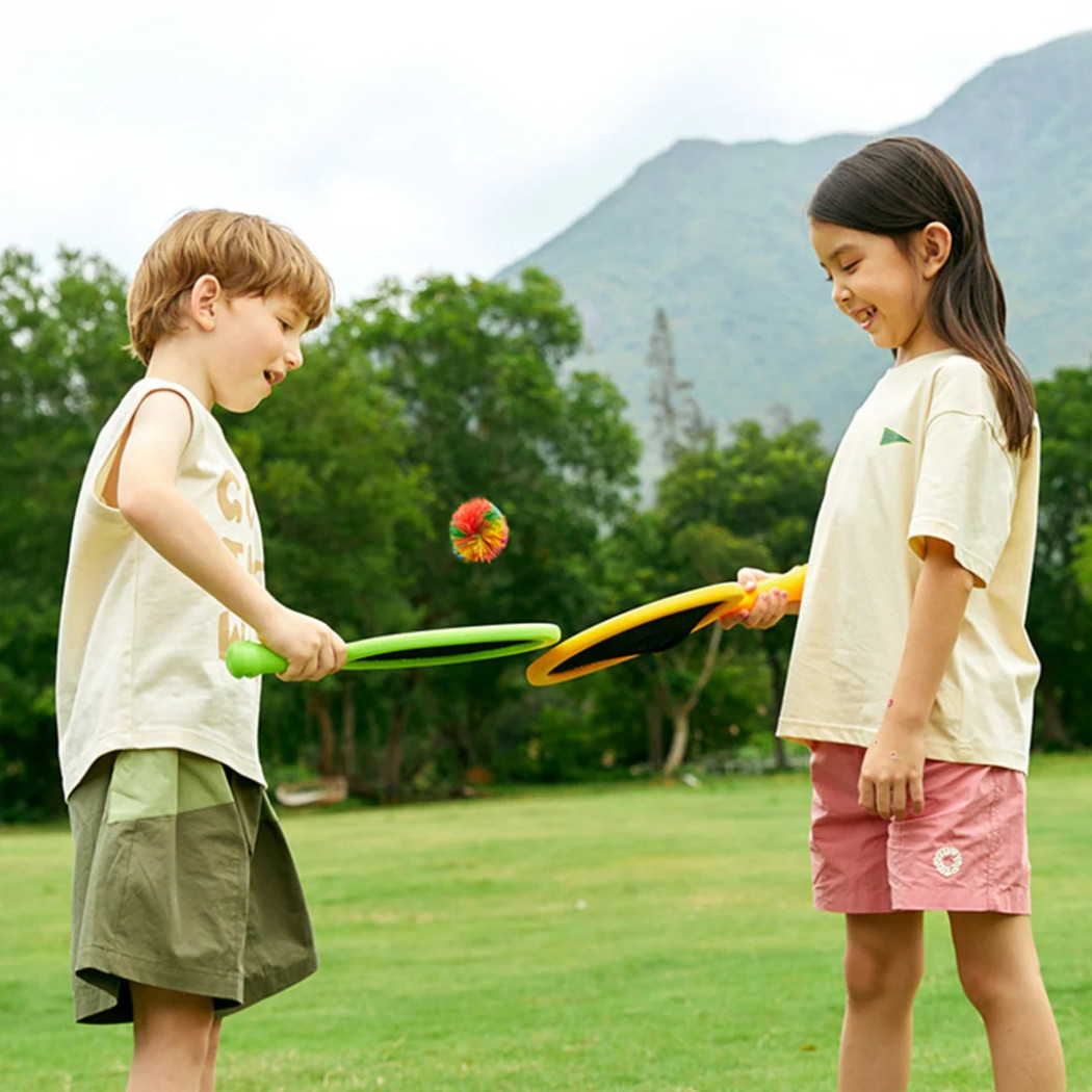Rakietki dla Dzieci - Paletki Ogrodowe Siateczkowe - Dwie Piłki - Mideer